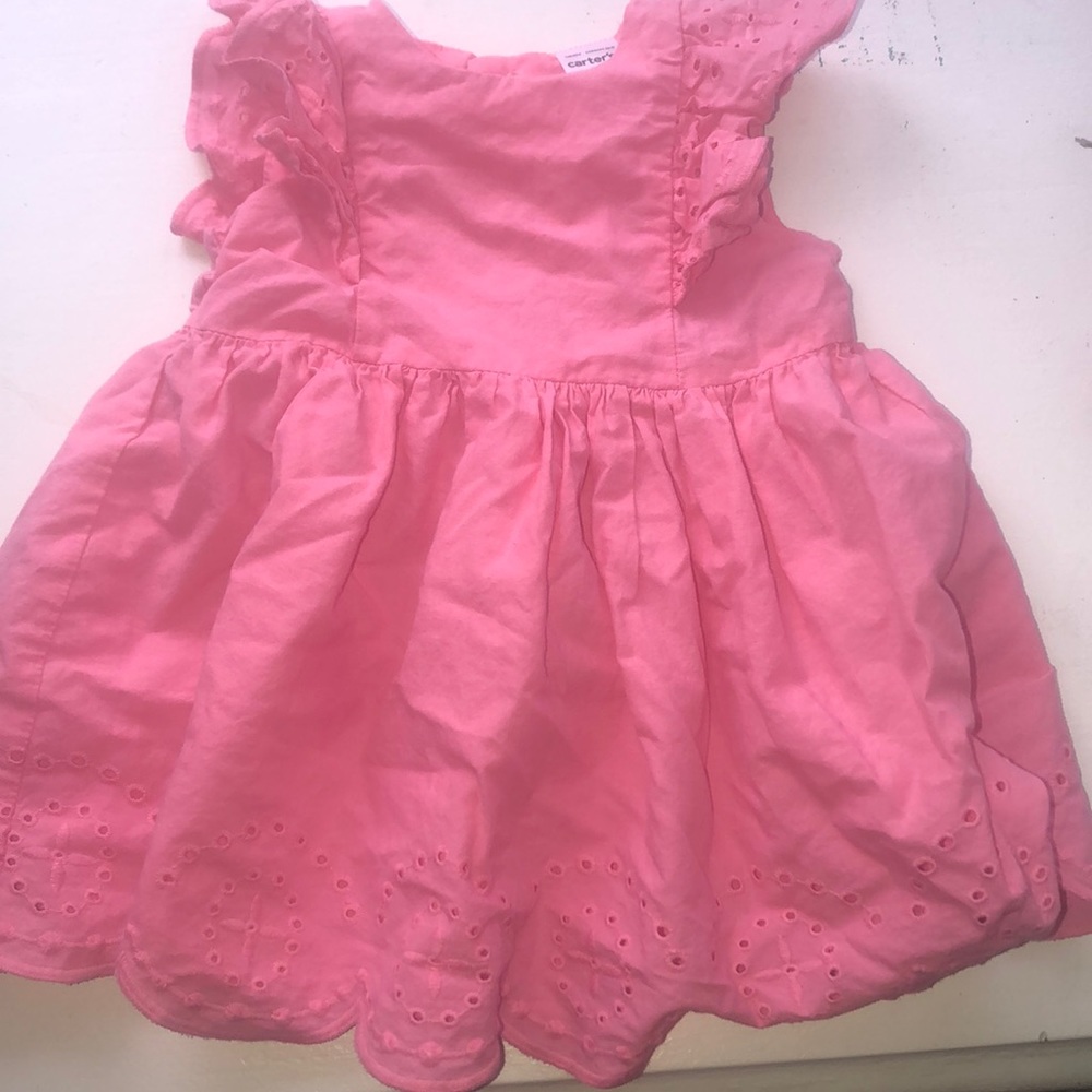 Carters eyelet pink dress